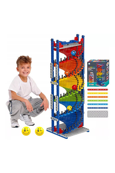 İSP Self-Assembly Ball Track Construction Set, "Likesmart Rainbow Track", 4 balls with faces am