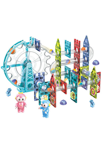 LikeSmart Educational and Creative Magnetic Light Set, with 120 Pieces, Ball Track, "LikeSmart Light Magic Magnetic"