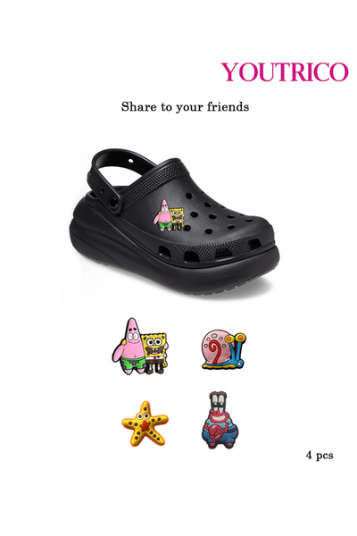 Youtrico 4 Pieces Cartoon Character Shoe Buckle - Cute Slipper Ornament