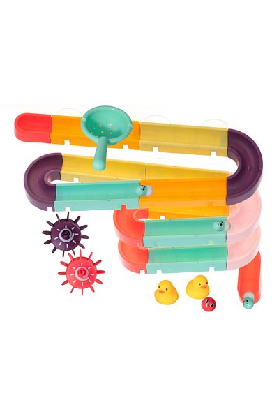 İSP "Likesmart Duck Slide" bath toy set, 2 rubber ducks, 3 balls, 3x pills, 2 grinders