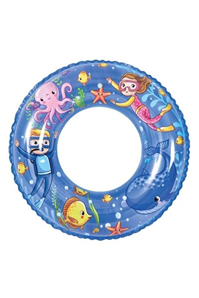Dalip Baby Inflatable Pool Float with Marine Animal Design, 60cm Diameter, Blue
