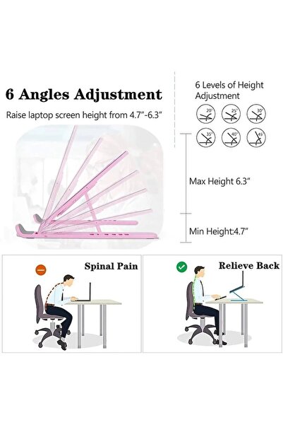 Star Master Ergonomic and Portable Stand for Laptop, Tablet and Phone, Aluminum, Adjustable Tilt Angle, Black