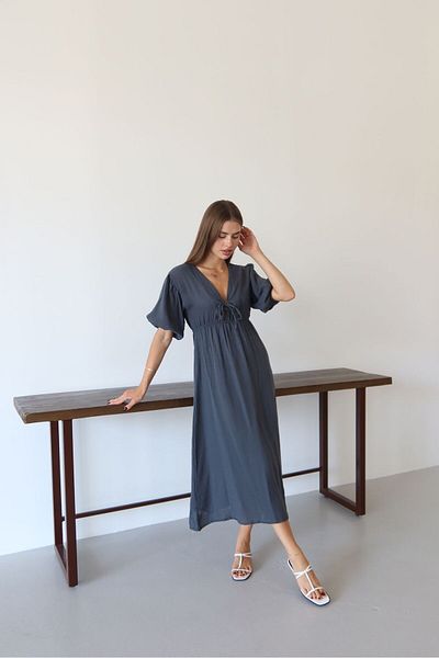 Patreon Elastic Waist V-Neck Muslin Dress
