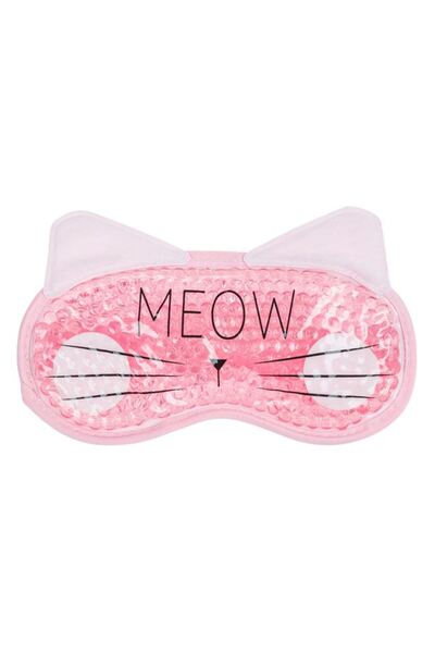 dalip Mască de dormit pentru ochi cu gel răcoritor, model pisică, roz