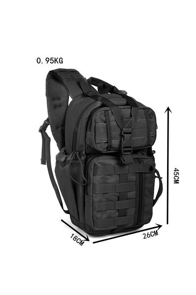 Lion camo Rucsac Tactic Black Backpack with One Strap, 25 L