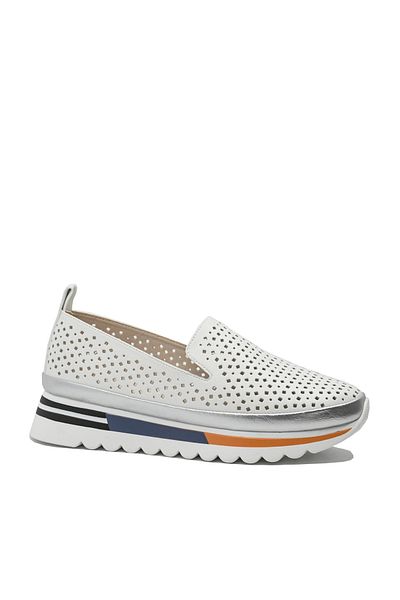 PASS Collection Pantofi sport damă comozi, casual, din colecția Pass, cu talpă înaltă, piele albă