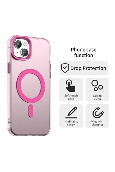 SKYDDAR INNOVATION Case for iPhone 15 Plus, CandyCase, Magsafe, sticker set, Pink