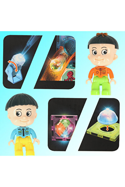 İSP Educational and Creative Magnetic Luminous Set, with 202 Pieces, Ball Track, "LikeSmart Light Magnetic World"