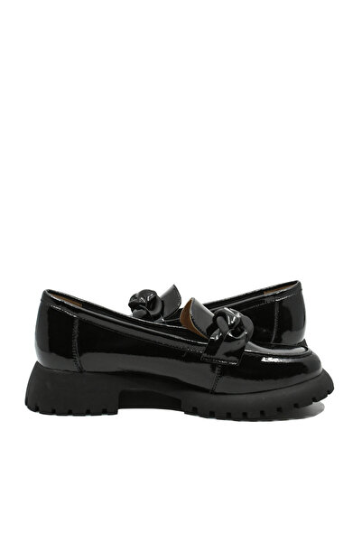 PASS Collection Pass Collection women's black patent platform loafers