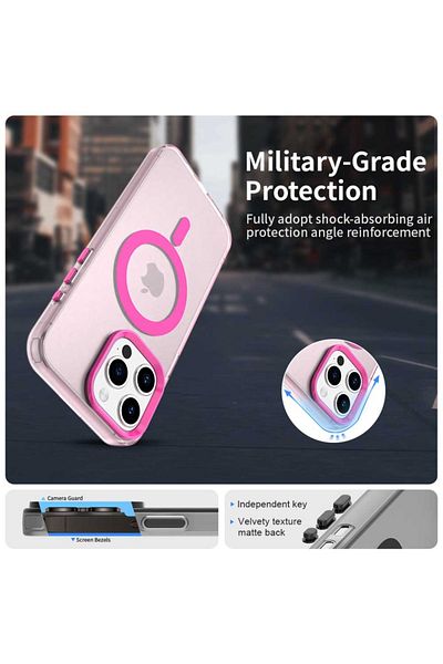 SKYDDAR INNOVATION Case for iPhone 15 Pro, CandyCase, Magsafe, sticker set, Pink