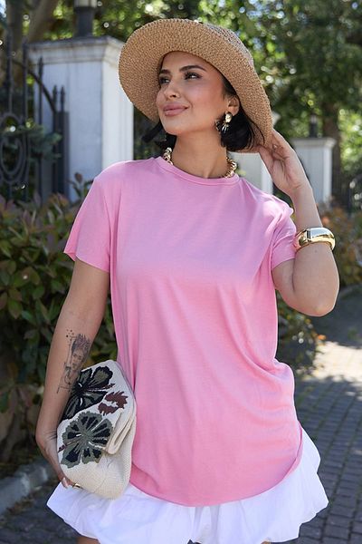 InStyle Обикновена тениска Basic в розово