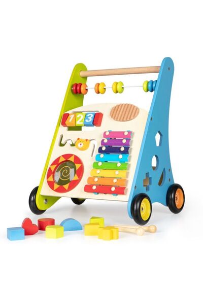 Ecotoys ISP WoodWalker 123 Ξύλινη Στράτα για Μωρά TeddyBear, 3 σε 1, με Πολλαπλά