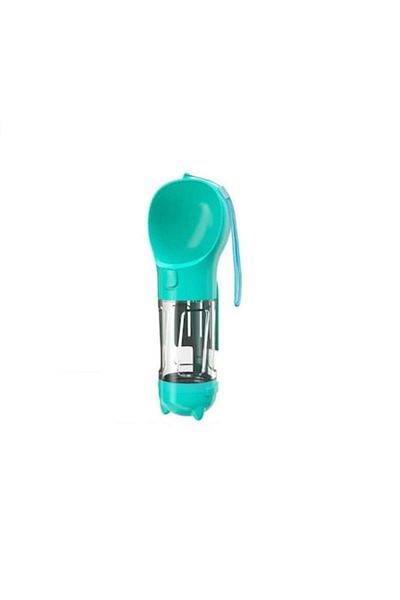 dalip Water or food container with waste bags for cats and dogs, 9.5x9.5x26.5cm, plastic, Turquoise