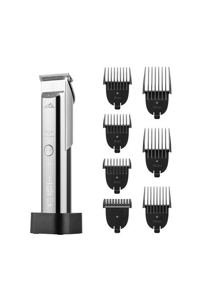 ETA Tyler 9342 90000 aparat de tuns și de ras, 5 viteze, 6 accesorii, baterie Li-Ion 5V/1A, gri