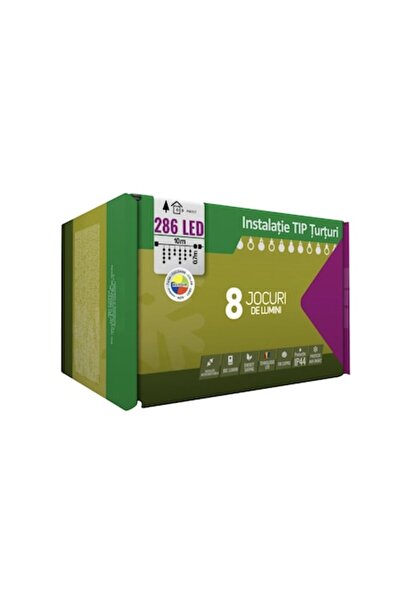 Casa Grande Instalație de iluminat de Crăciun, 10 m, 286 LED-uri, multicoloră