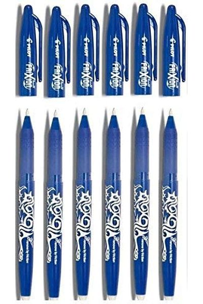 Pilot Blue Frixion Rollerball Erasable Pens Pen 0.7mm Nib Tip 0.35mm Line BL-FR7 (Pack Of 6)