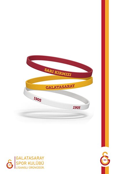 Galatasaray Lisanslı Sarı Kırmızı 1905 3'lü Bileklik