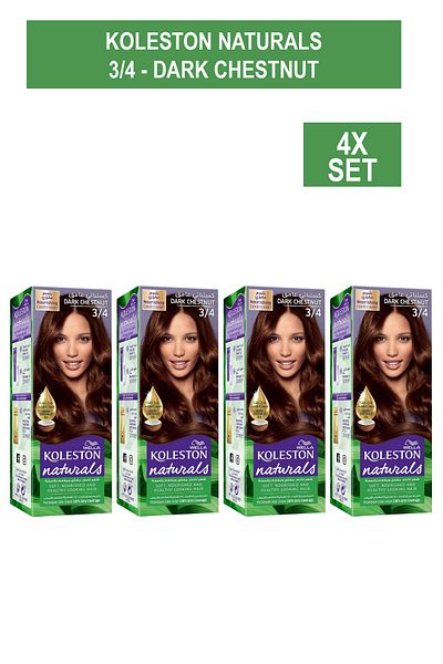 Wella Koleston Naturals NATURALS 3/4 - DARK CHESTNUT x4