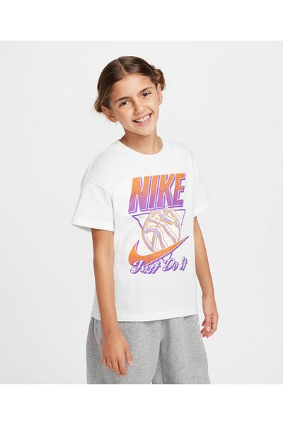 Nike 100% Cotton Basketball Graphic Short Sleeves T-Shirt - White