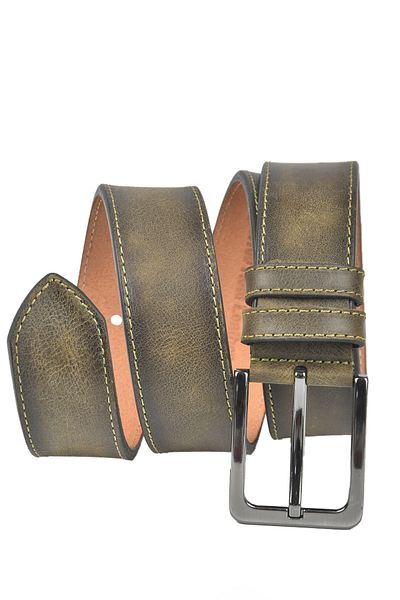 DeepSEA Curea de piele originală verde pentru bărbați, cu lățime de 4 cm, curea sport din piele naturală, personalizată 2502650