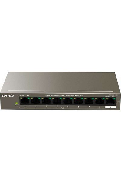 Tenda Switch PoE TEF1109P-8-63W, 8 Porturi PoE 10/100Mbps