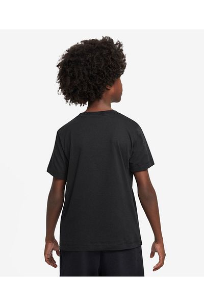 Nike 100% Cotton Futura Logo Embroidered Short Sleeves T-Shirt - Black