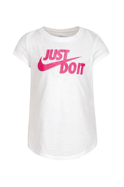 Nike "Just Do It" Swoosh Split T-Shirt - White