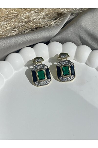 byEGJEWELRY موديل أقراط من الفولاذ المرصع بالأحجار الملونة
