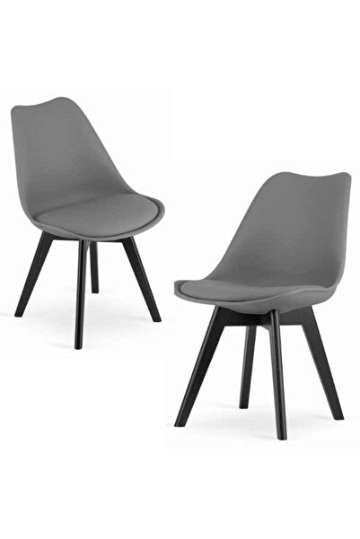 Mercaton Set 2 Scaune MRK, Stil Scandinav, Lemn de Fag, Grafit