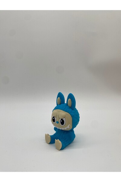 ULUFORM Oturan Dekoratif Labubu Figürü, 3D Baskı, Mavi
