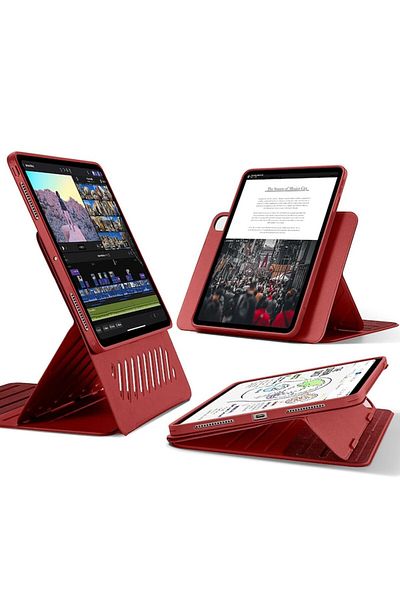 Terra Husă compatibilă cu iPad Pro 13 2024, E49, Plastic, Roșu Crazy