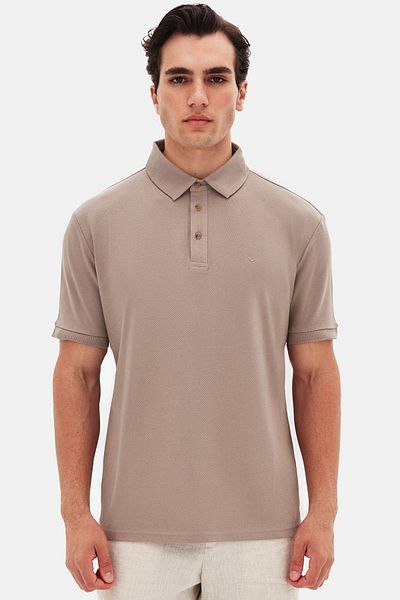 D'S Damat Ds Damat Regular Fit Mink Pike Textured T-Shirt