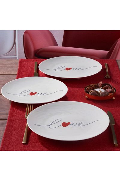 Güral Porselen Güral Porcelain Camelia 4 Piece 25 cm Serving Plate 25071