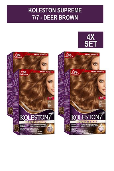 Wella Koleston Supreme KIT 7/7 - DEER BROWN x4