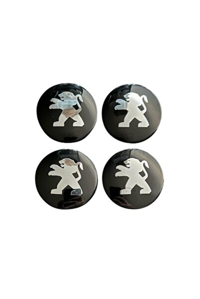 MAF Set de 4 capace de jantă 58 mm exterior, 56 mm interior - Peugeot - negre...