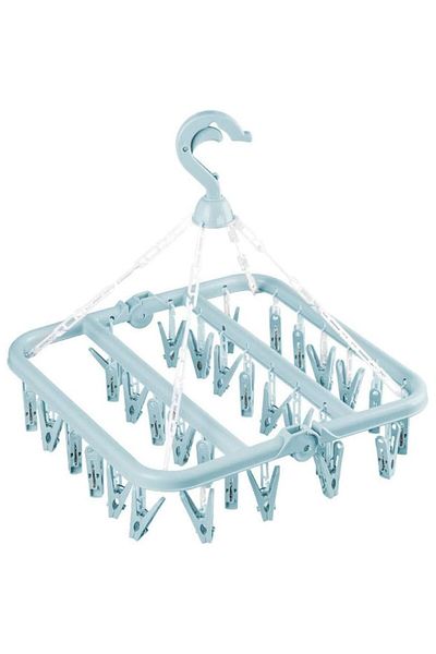 dalip Square Dryer for Socks and Underwear, 32 Clips, 32.5x32.5cm, Plastic, Blue