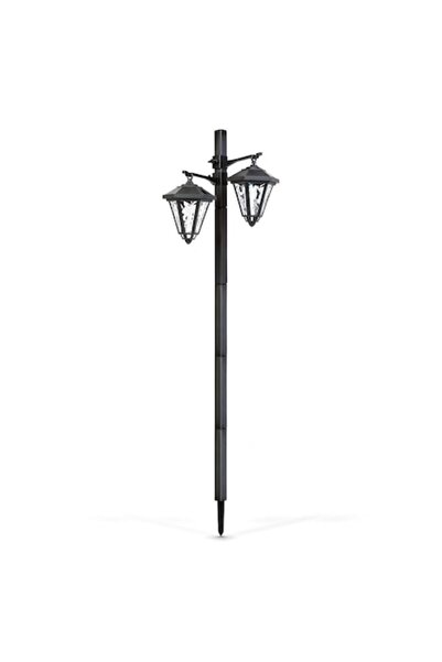 Briggs Lampă solară LED cu lanternă 137 cm, negru, alb rece