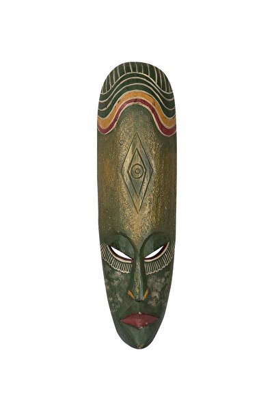 baliahşap Dekoratif Duvar Objesi Ahşap Aborjin Maske 50 cm