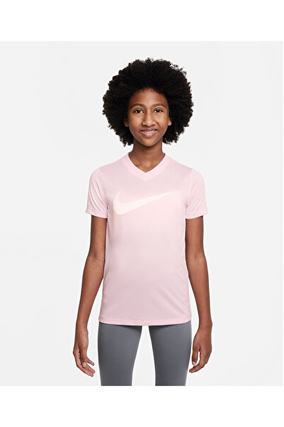 Nike تي شيرت DF Swoosh برقبة على شكل حرف V - وردي