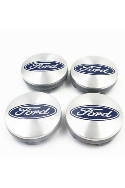 GREY Set 4 capace de jantă 54mm argintii/gri, Ford Focus/Mondeo/Kuga, pentru jante din aliaj