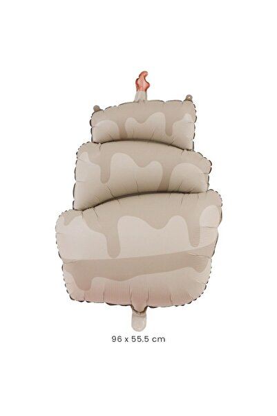 Terra Metalized Foil Balloon, Animated Figurine, Cake Model, Brown