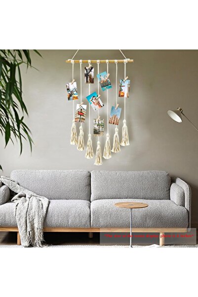 Lumely Hanging Photo Display,Wooden Wall Hanging Clip Photo Holders Boho Room Decor,with 25 Wooden Clips