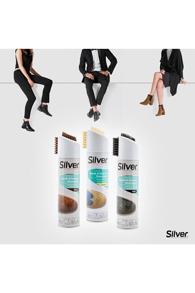 Silver Kit ingrijire piele intoarsa si nubuc, spray reconditionare negru, maro, incolor