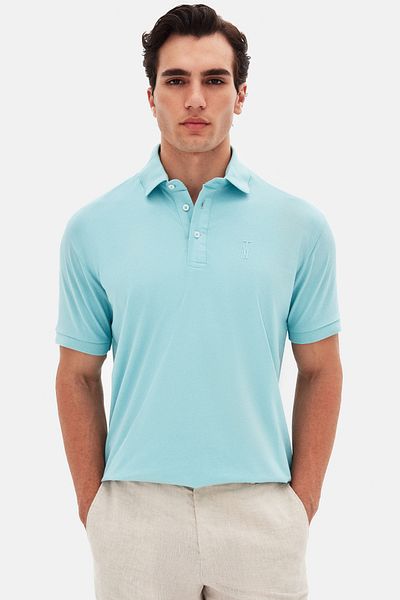 Twn Тениска Slim Fit Aqua Pique с текстурирана материя
