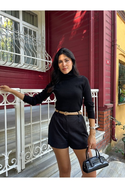 Puella Kadın Boğazlı Fitilli İnce Body Kazak