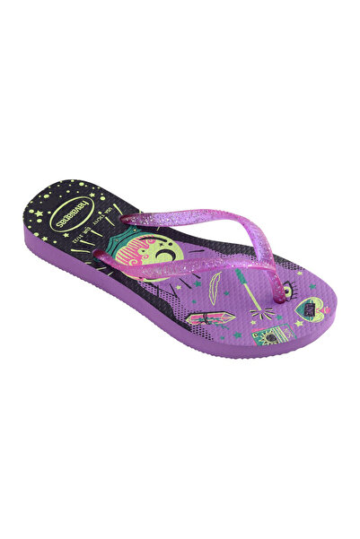 Havaianas Kids Slim Fashion Glow In The Dark Flip Flops - Purple