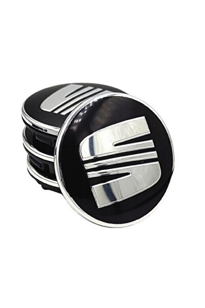 Seat Set 4 capace centrale pentru jante, 55 mm, negru argintiu