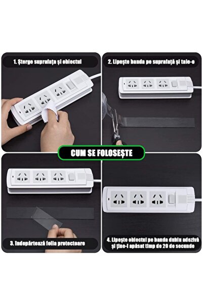 Flippy Bandă dublu adezivă, flexibilă, transparentă, impermeabilă, reutilizabilă, nanotehnologie, 50 mm x 1 mm x