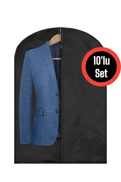 Helen's Home Set de 10 huse pentru haine, ținută, husă de transport pentru protecția hainelor, Gamboç Black 100 Gr, husă pentru haine