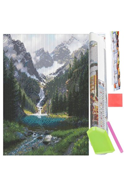 SERSIMO Set de broderie cu diamante 5D, 30x40cm, model Cascada